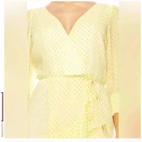 NWOT Maison Tara Womens Faux Wrap Dot Ruffle Dress Size 6 - Picture 3 of 10